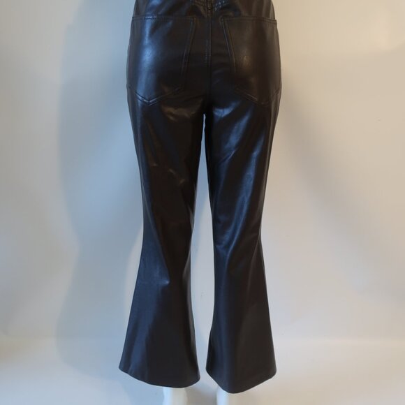 Womens Veronica Beard Beverly Skinny Flare Brown Faux Leather Jeans 30 - Picture 6 of 9